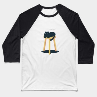 Nope Black Cat Baseball T-Shirt